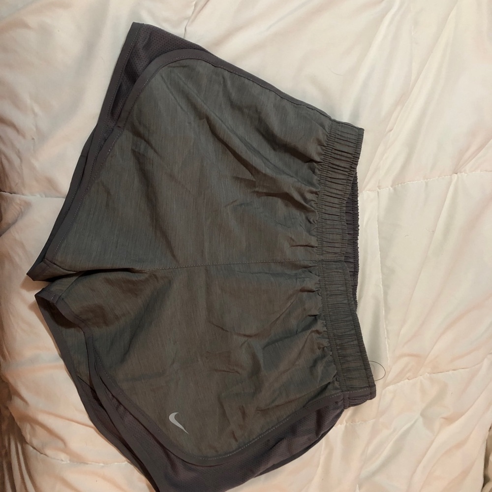 Gray Nike running shorts